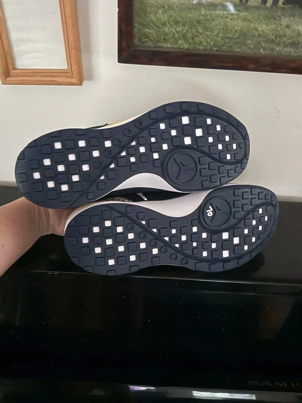 Jordan 88 Racer “University of Michigan” Navy, White & Yellow Casual Sneakers